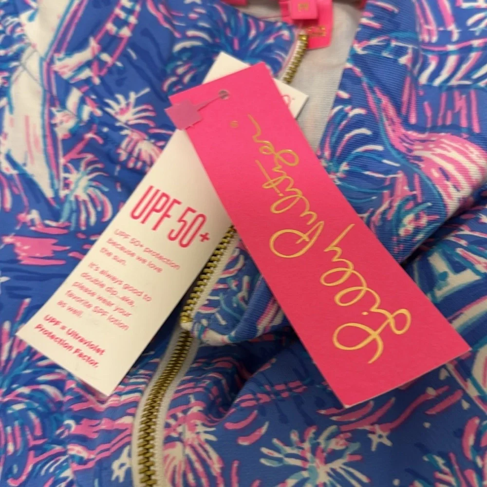 Lilly Pulitzer Skipper Popover Boca Blue Its A Sailabration Womens Small 1/4zip